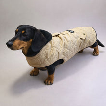 Load image into Gallery viewer, dachshund waterproof quilted coat - fleece lined - pockets
