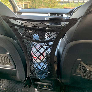 barrier net clips to headrests of vehicle