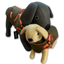 Load image into Gallery viewer, 16&#39;&#39; Olive &amp; Orange Quilted Dog Coat with Built-in Harness (3572)
