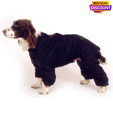 dog mud suit with legs on a spaniel