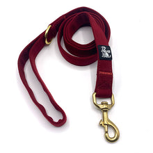 Load image into Gallery viewer, Wine Soft fabric dog lead to match martingale collars

