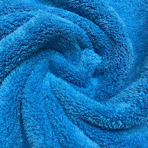 blue long pile microfibre drying towel