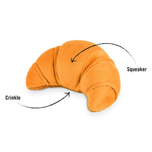 Squeaky plus croissant dog toy