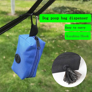 Fabric with zip poop bag holder