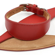 Load image into Gallery viewer, red leather padded whippet collar - stitched
