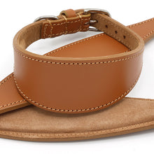 Load image into Gallery viewer, tan leather padded whippet collar - stitched
