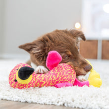 Load image into Gallery viewer, Dog playing with a colorful toy on a carpeted floor
