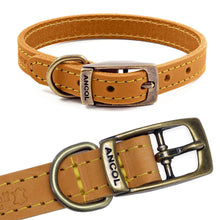 Load image into Gallery viewer, mustard leather dog collar made in the uk
