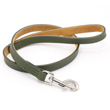 Load image into Gallery viewer, olive green leather dog lead
