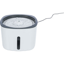 Load image into Gallery viewer, White pet water fountain with gray top on a white background
