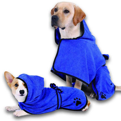 Fast drying dog towelling robes / towels for dogs