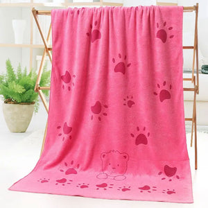pink pet towel - super absorbent 