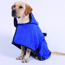 Load image into Gallery viewer, bath time or beach time - fast drying towel robe for dogs - dressing gown
