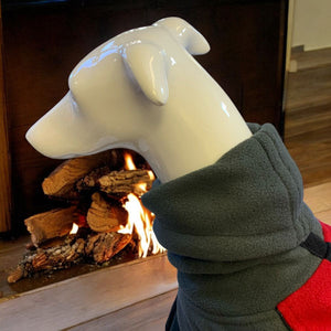 Fleece greyhound coat with snood