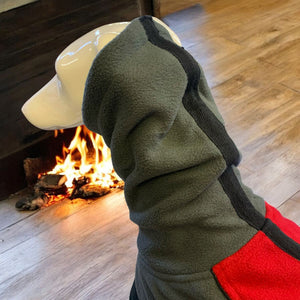 Fleece greyhound coat with snood