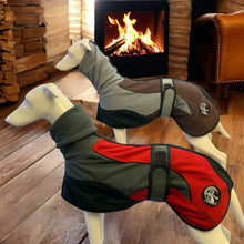 Load image into Gallery viewer, Fleece whippet coat with snood collar
