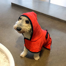Load image into Gallery viewer, towelling robe for dogs red
