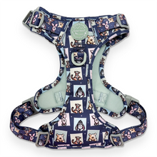 Load image into Gallery viewer, Dog harness with winnie the pooh pattern on a white background
