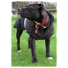 Load image into Gallery viewer, 2 in 1 ultimate dog coat on Tia in black
