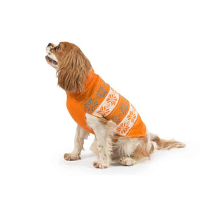 Orange Nordic dog jumper knitted