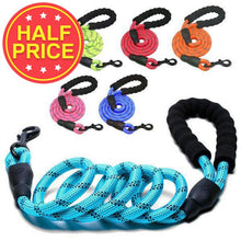 Load image into Gallery viewer, dog rope leads. various lengths and colours with reflective detailing
