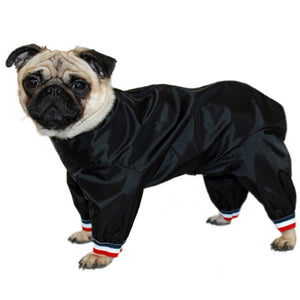 Waterproof dog coat with short legs. Suitable for pugs, jack Russel etc. 