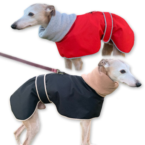 Whippet coat with Harness hole and Snood