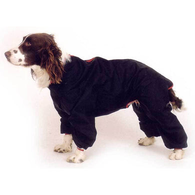 dog mud suit with legs on a spaniel