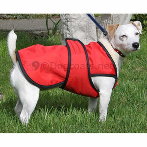 drydogs.co.uk dog coat with chest protection in red