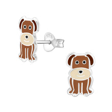 Load image into Gallery viewer, doggy earrings, sitting dog cartoon design
