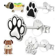 Load image into Gallery viewer, dog earrings collection. sterling silver jewellery for the dog lovers
