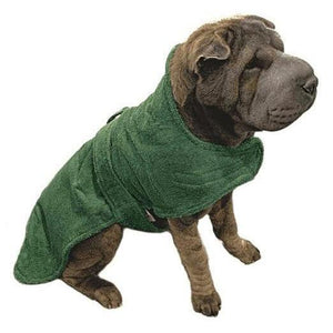 shar pei dog coat made from towelling material. stop your dog shaking all over you when wet