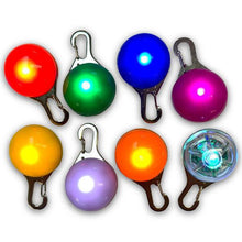 Load image into Gallery viewer, flashing pet tag. several colours, attach to dogs collar or harness
