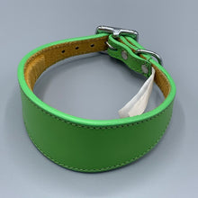 Load image into Gallery viewer, green leather whippet collars, greyhound collars
