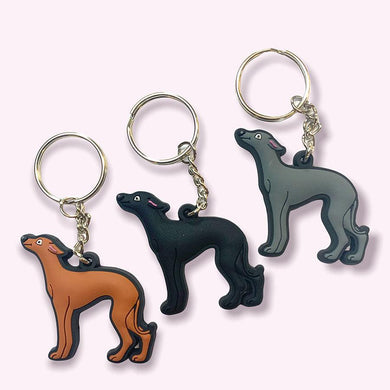 Greyhound keyrings, whippet and italian greyhound sighthound keychain. Perfect stocking filler gift
