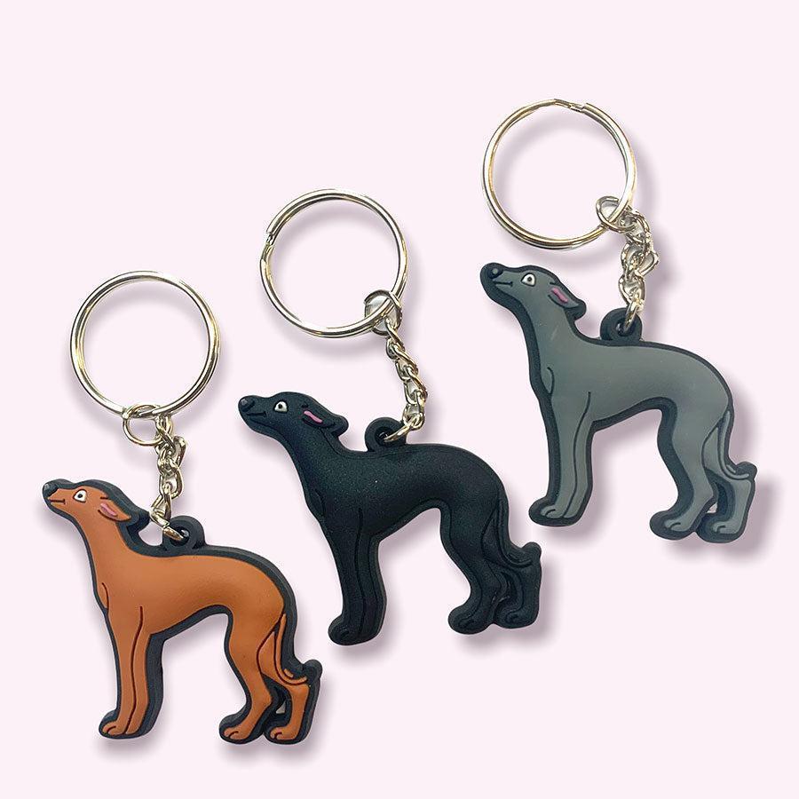 Sighthound Keyrings Whippet Greyhound Lurcher Iggy's