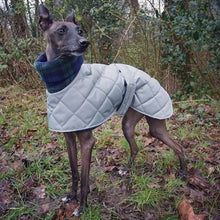 Load image into Gallery viewer, Iggy coat with harness hole, snood collar, design your own bespoke Italian greyhound coat
