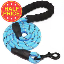 Load image into Gallery viewer, turquoise rope dog lead with padded handle
