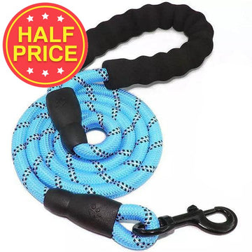 Rope Dog Leads with Reflective Detailing Foam Handle