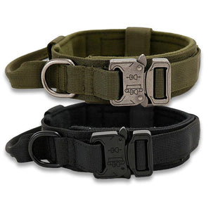 Military-Style Tactical Dog Collars with Close-Control Handle