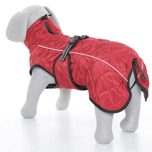 minot dog coat in red