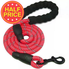 Load image into Gallery viewer, red rope lead with padded handle
