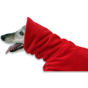 greyhound coat with built in snood to cover the whole neck area