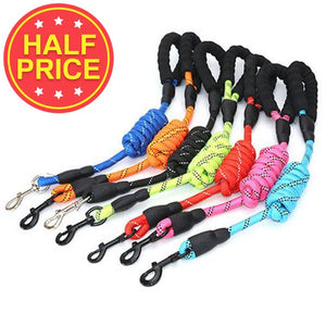 dog rope leads. various lengths and colours with reflective detailing