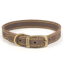 Load image into Gallery viewer, Brown bridle leather dog collar. Made in the UK

