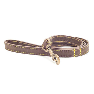 Brown long 1m dog lead. Made in the UK