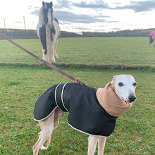 Load image into Gallery viewer, best greyhound coat for use with a harness underneath
